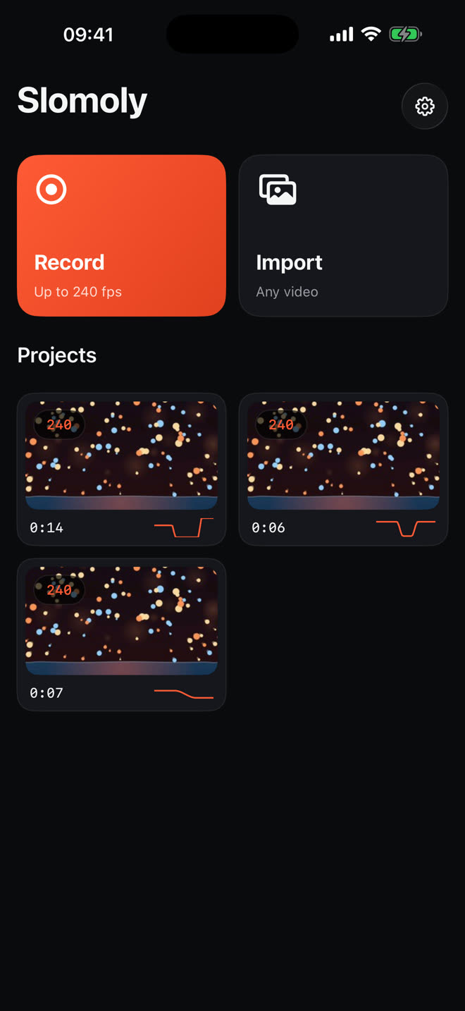 Project library with Record and Import